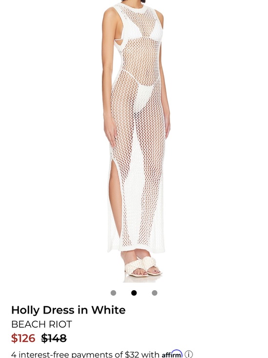 Beach Riot Other - Beach Riot White Crochet Maxi Swim Coverup Dress
